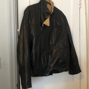 Rare Vintage Gandalf Reversible genuine black leather jacket with tan interior